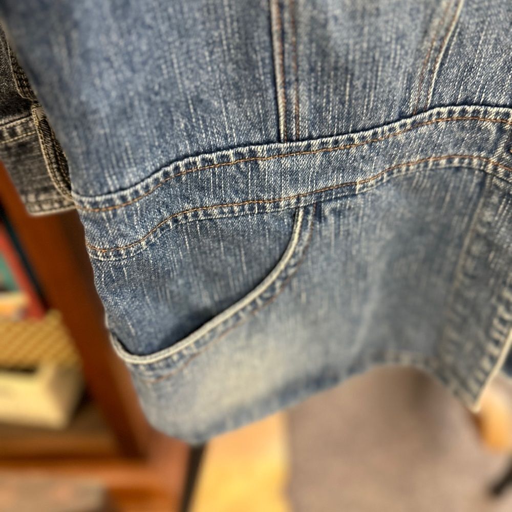 St John's Bay Large Jean Button Front Jacket - Picture 3 of 6